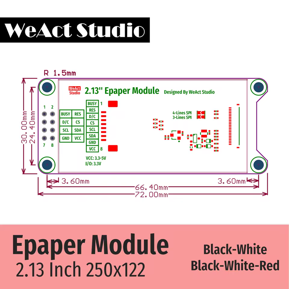 WeAct 2.13" EPD schematic